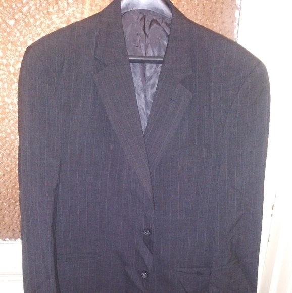 Jos. A Bank Dark Gray White Stripe Blazer Size 42R - Picture 2 of 4